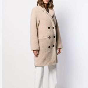 Zadig & Voltaire Kana Faux Fur tan Teddy Coat SMALL